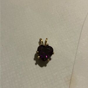 Gold and Purple Heart Pendant